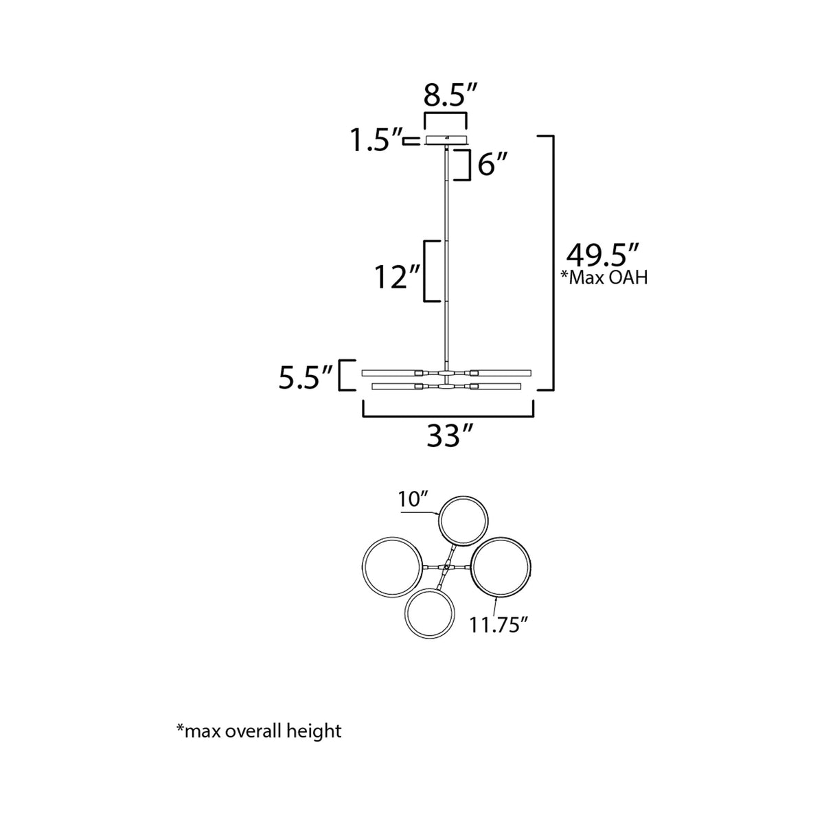 ET2 Lighting Hoopla LED Chandelier 83.8cm