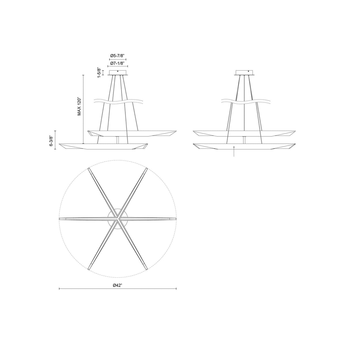 Kuzco Lighting Tachi LED Chandelier 106.7cm